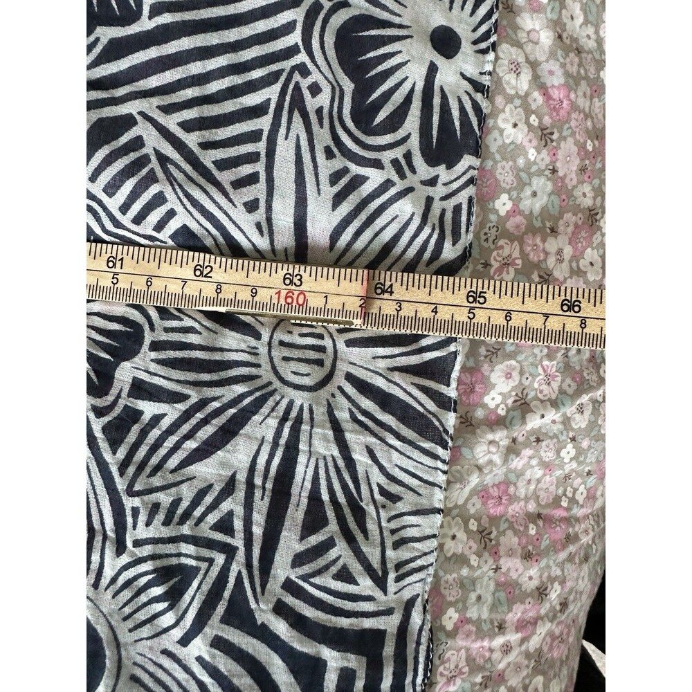 Terre Rouge France Navy & White Floral Oversized Airy Scarf Wrap Sarong Boho - Picture 6 of 7